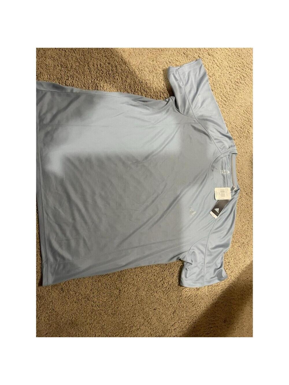 NWT Men's Adidas athletic short sleeve Shirt Light Blue 2XL Climalite